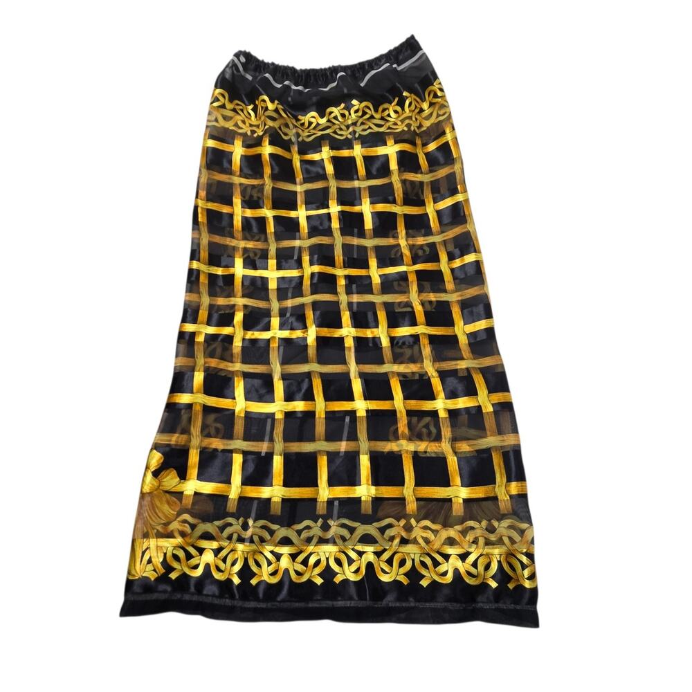 T.O.H.O. Handmade Women's Skirt Size Small Black and Gold No Lining New No Tags
